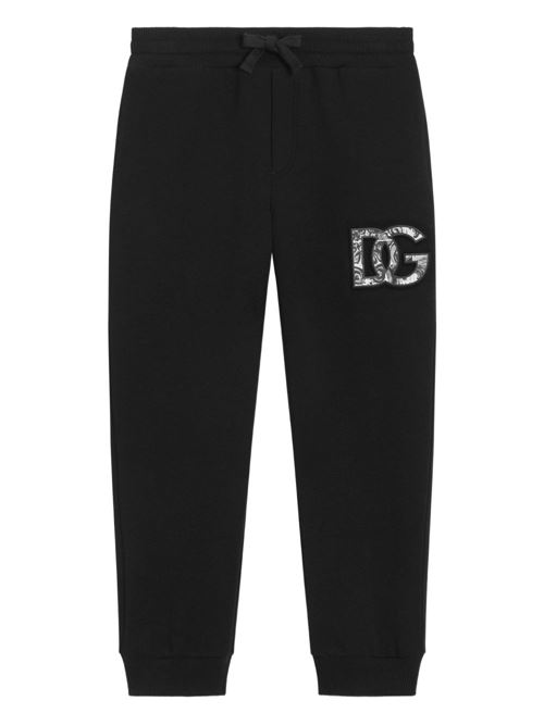 Pantalone bambino sportivo nero Dolce & Gabbana Kids | L4JPIGG7PEMN0000